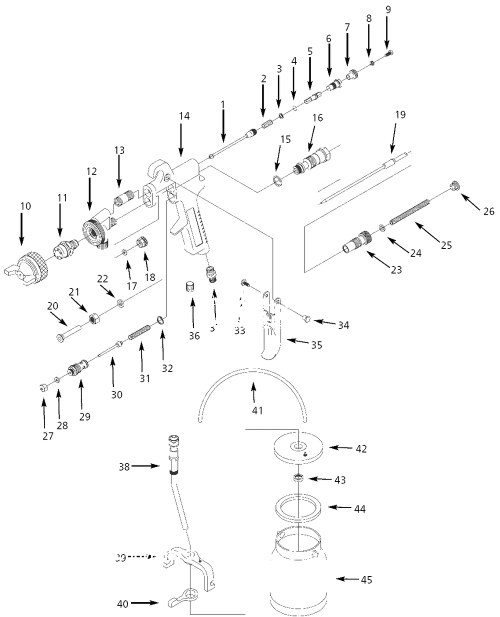 Spray-Gun Parts Diagram and Parts List for 58-8426-4  Campbell Hausfeld Air Tool